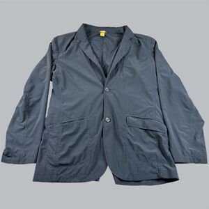 Eddie Bauer Jacket Mens 42 Navy Blue Travex Blazer Sport Coat Travel Stretch